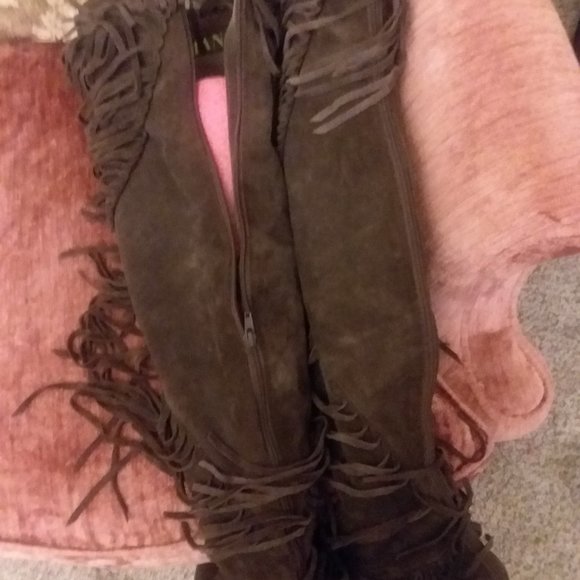 Sam Edelman over knee suede fringes galore boots - Picture 4 of 4